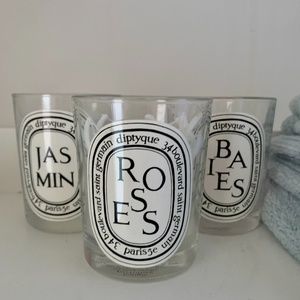 Diptyque Candle Jars - Rose, Jasmine & Baies